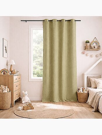 Rideau en gaze de coton tamisant à oeillets