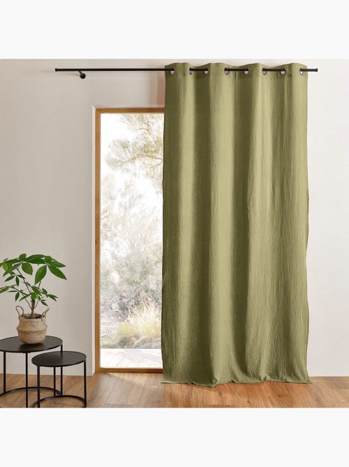 Rideau en gaze de coton tamisant à oeillets - Kiabi