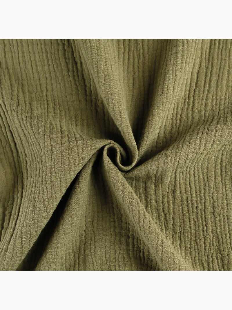 Rideau en gaze de coton tamisant à oeillets Vert tilleul - Kiabi