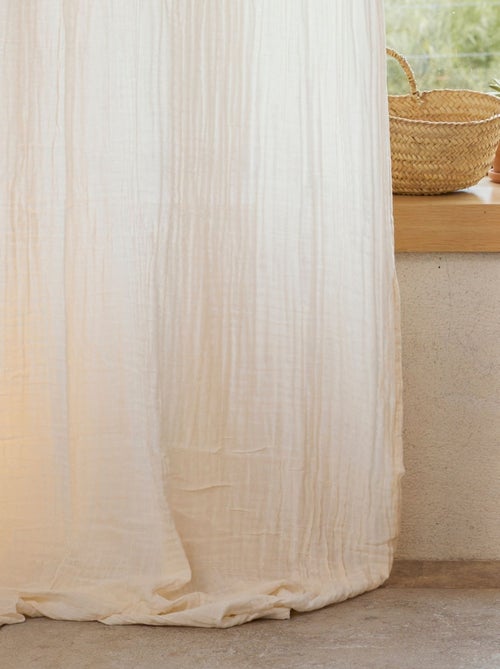 Rideau en gaze de coton uni - Kiabi