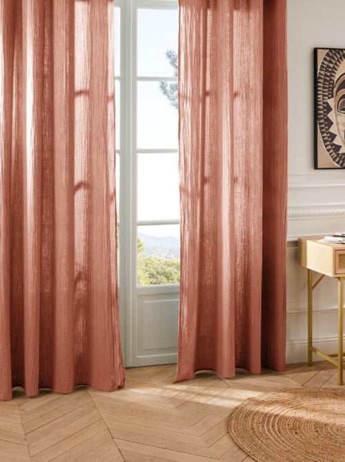 Rideau en gaze de coton uni - Kiabi