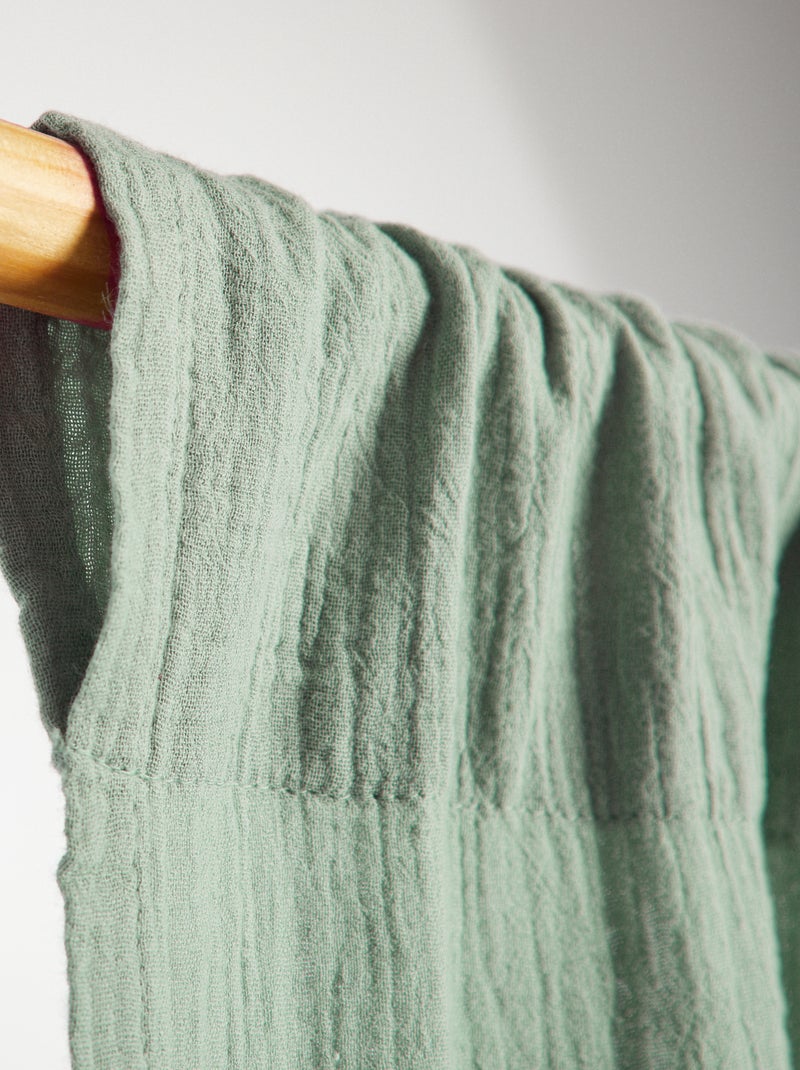 Rideau en gaze de coton VERT - Kiabi