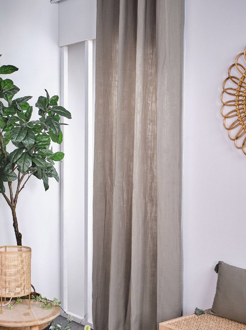 Rideau en gaze de coton Vert de gris - Kiabi