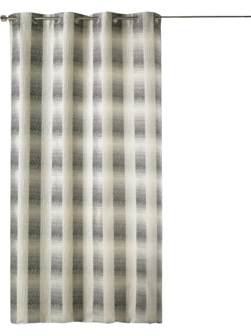 Rideau en Jacquard  - Effet Quadrillé Gris clair - Kiabi