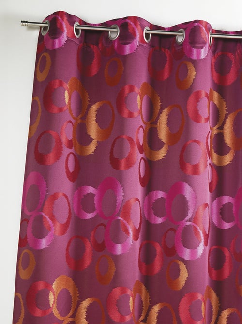 Rideau en jacquard à imprimés "cercles fantaisies" - Kiabi