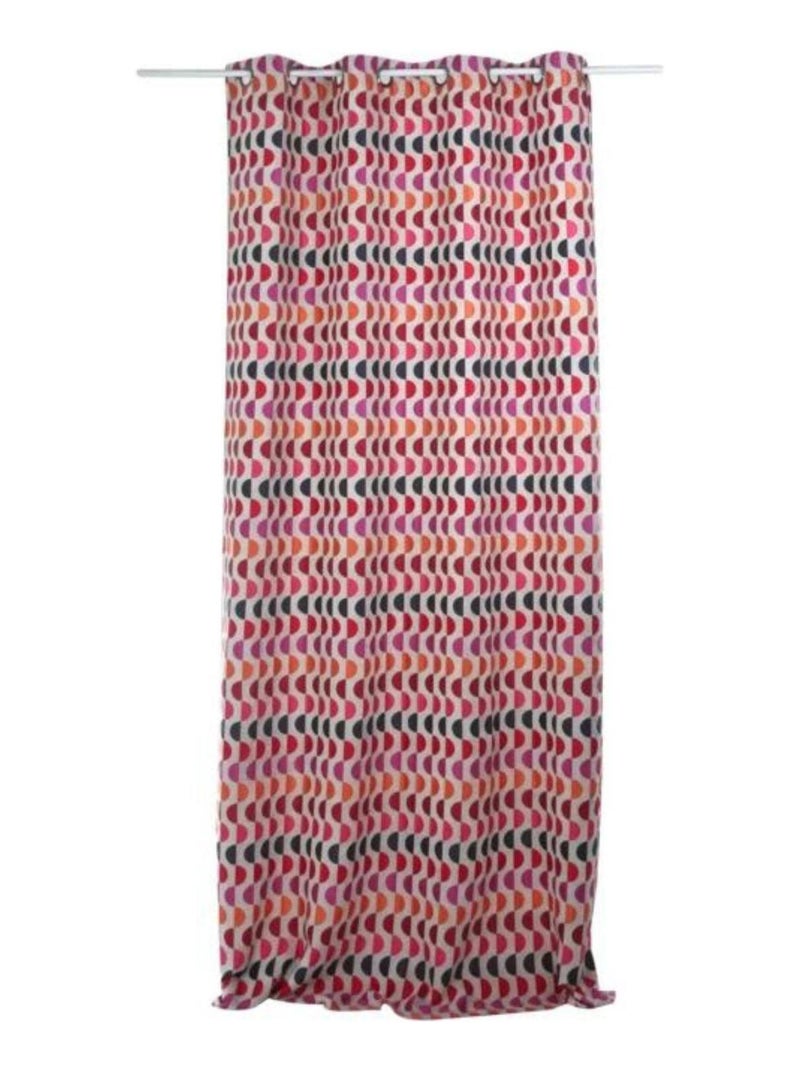 Rideau en jacquard à imprimés "Demi-lune" Rouge - Kiabi