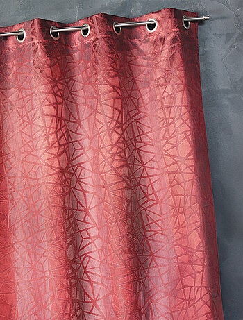 Rideau en jacquard à imprimés et à rayures verticales
