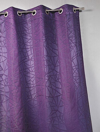 Rideau en jacquard à imprimés et à rayures verticales