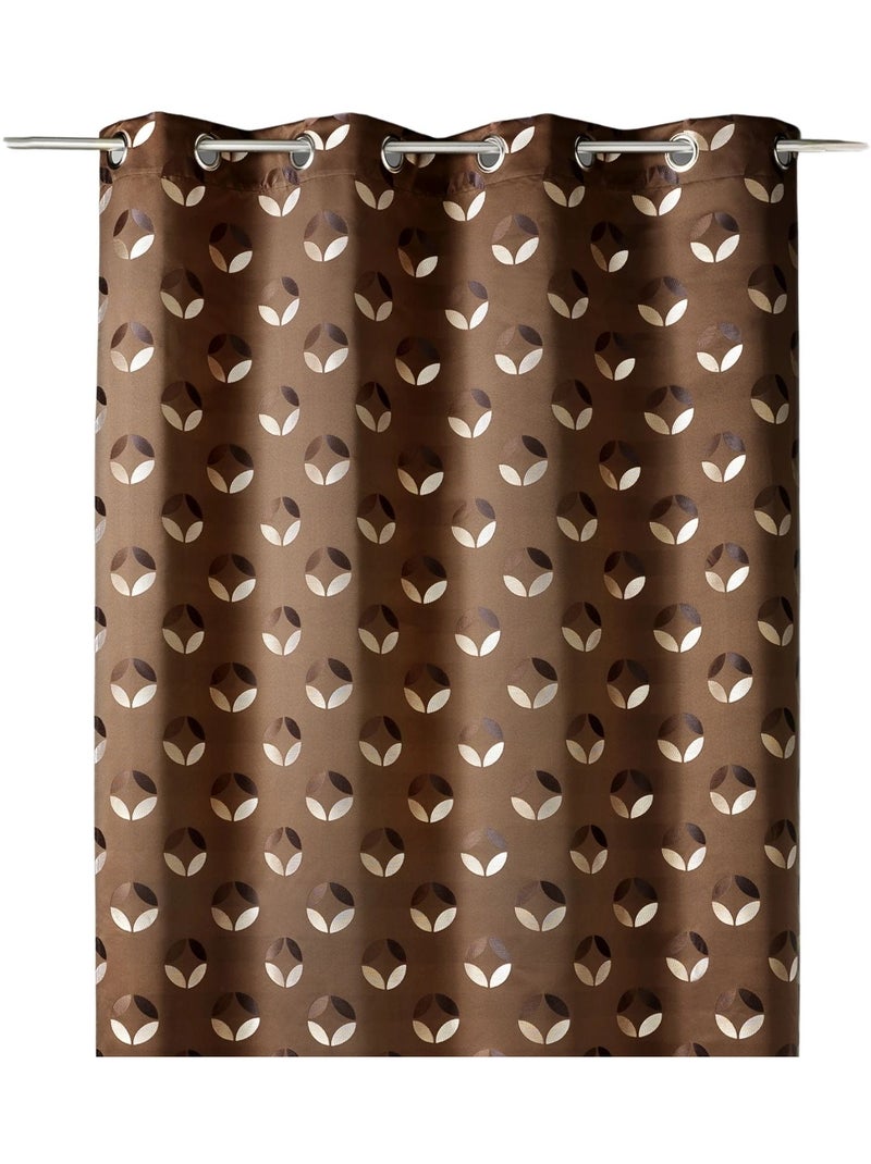 Rideau en jacquard à imprimés "rosace" Marron chocolat - Kiabi