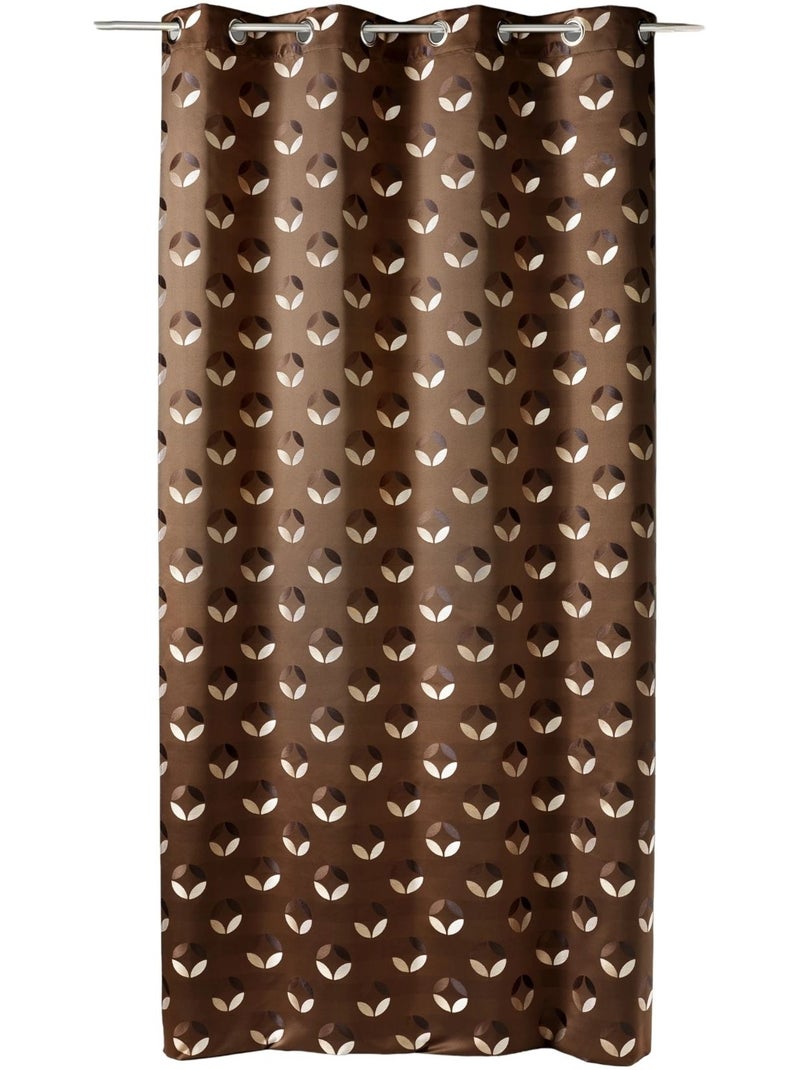 Rideau en jacquard à imprimés "rosace" Marron chocolat - Kiabi