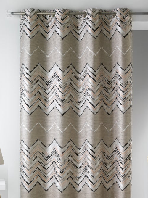 Rideau en jacquard à motifs "chevron" - Kiabi