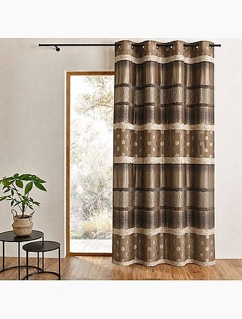 Rideau en jacquard à pois et rayures