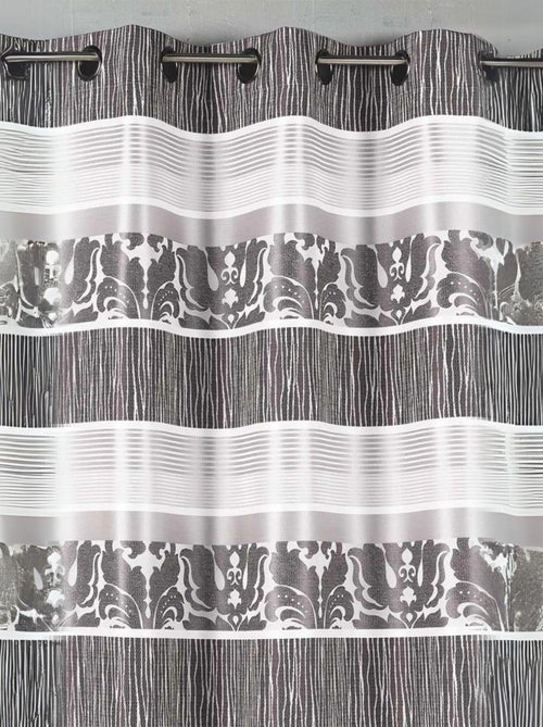Rideau en jacquard à rayures horizontales colorées - Kiabi