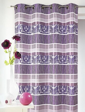 Rideau en jacquard à rayures horizontales colorées