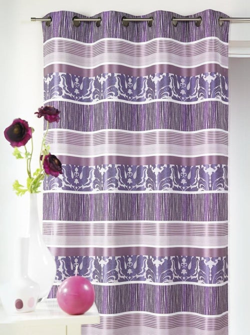 Rideau en jacquard à rayures horizontales colorées - Kiabi
