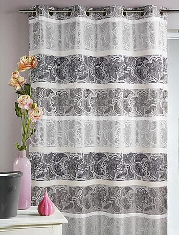 Rideau en jacquard à rayures horizontales fantaisies