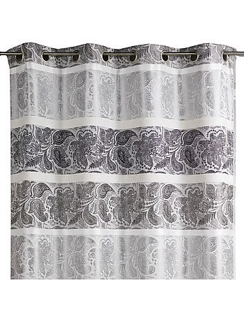 Rideau en jacquard à rayures horizontales fantaisies