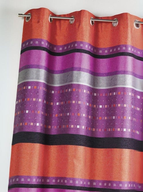Rideau en jacquard à rayures horizontales graphiques - Kiabi
