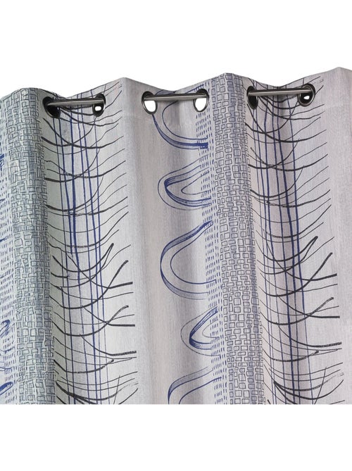 Rideau en jacquard à rayures verticales aux imprimés graphiques - Kiabi