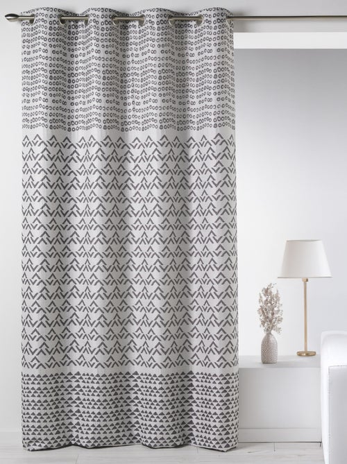 Rideau en jacquard aux motifs fantaisies - Kiabi