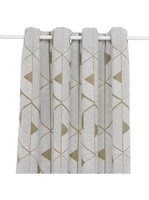 Rideau en jacquard avec œillets en acier maloe - Kiabi