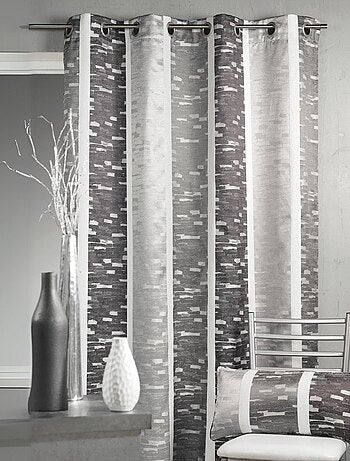 Rideau en jacquard design à rayures verticales
