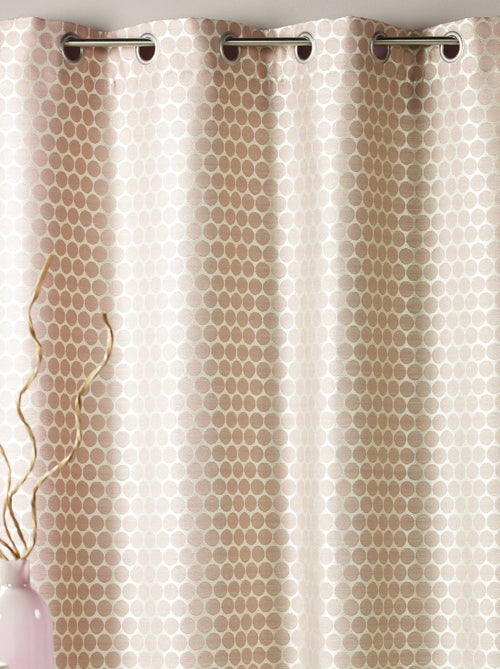 Rideau en jacquard fantaisie à pois - Kiabi
