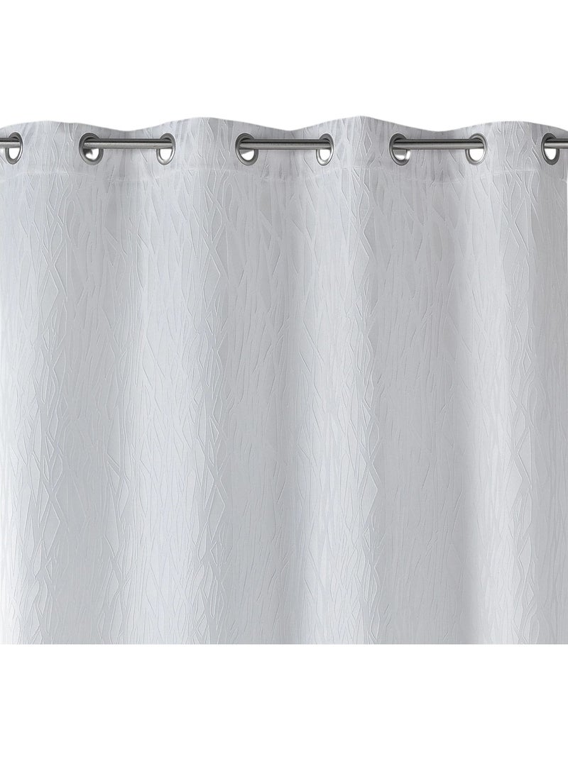 Rideau en jacquard fantaisie Blanc - Kiabi