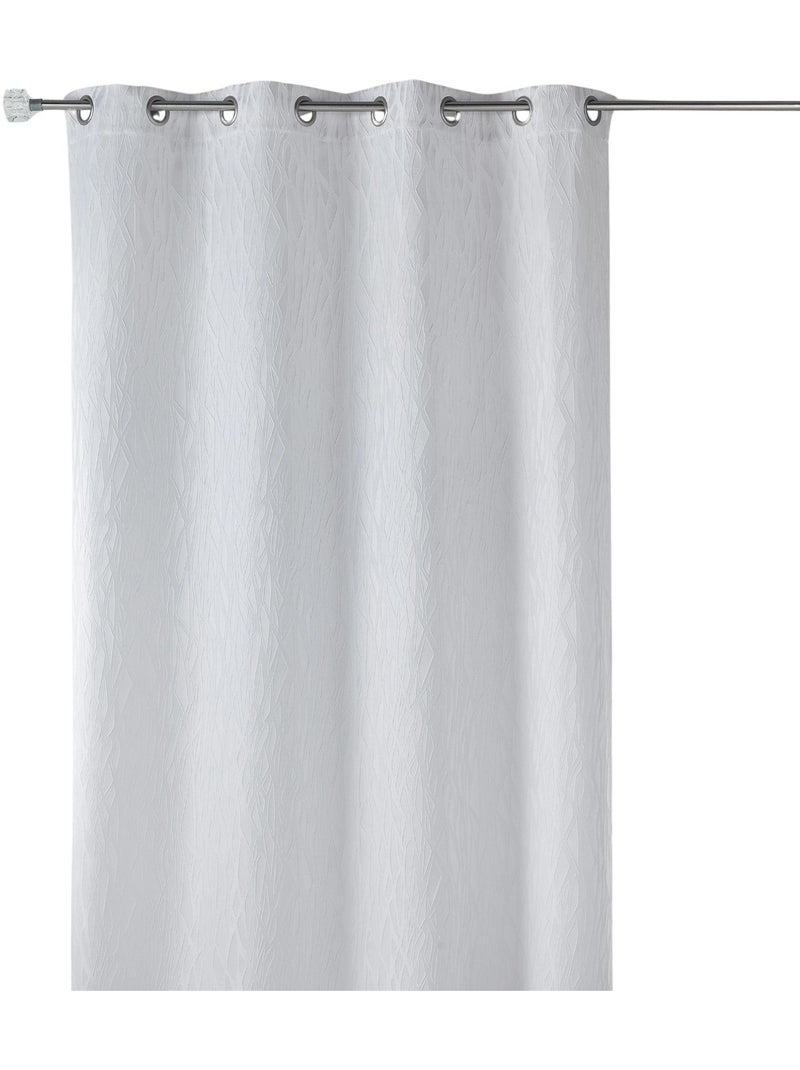 Rideau en jacquard fantaisie Blanc - Kiabi