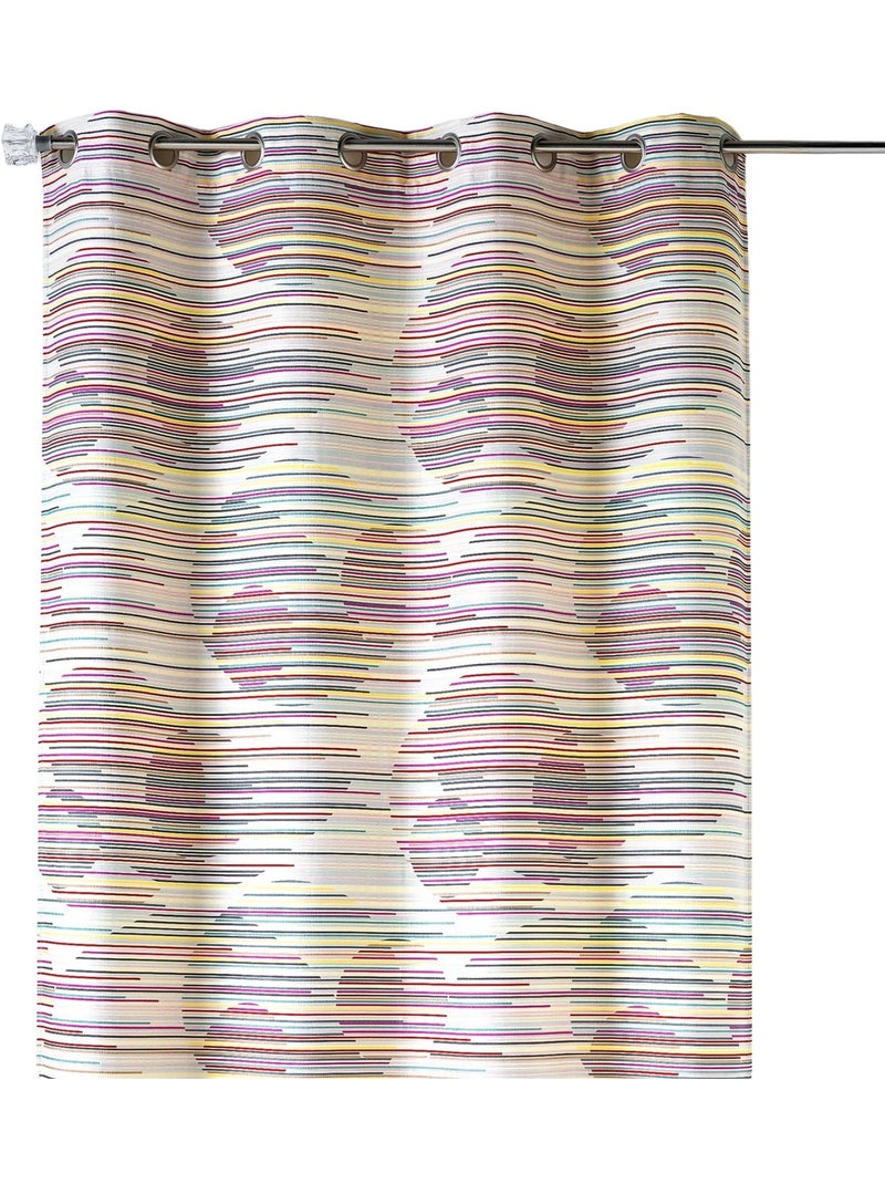 Rideau en jacquard fantaisie et graphique Rose - Kiabi