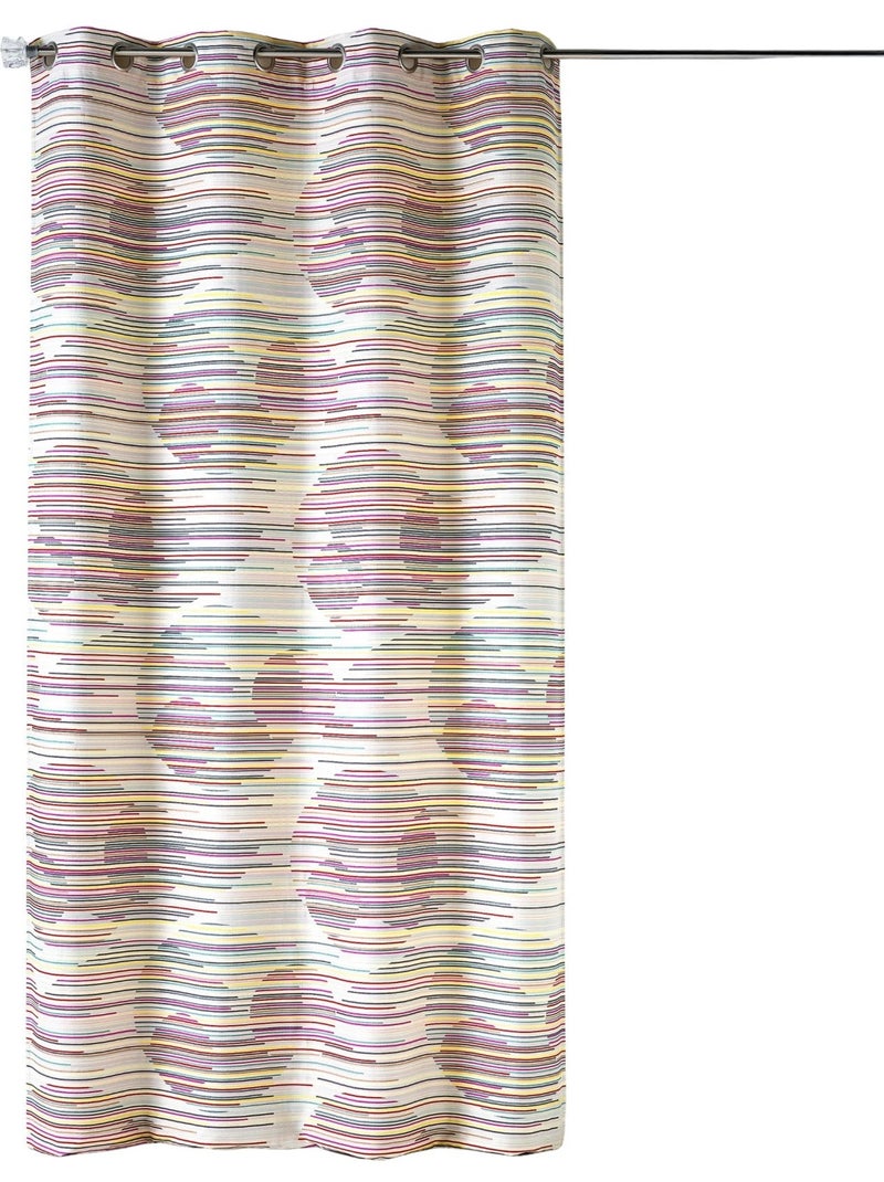 Rideau en jacquard fantaisie et graphique Rose - Kiabi