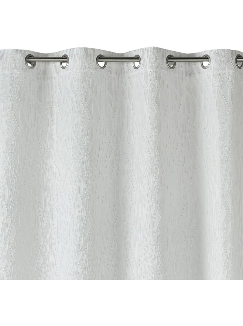 Rideau en jacquard fantaisie Ivoire - Kiabi