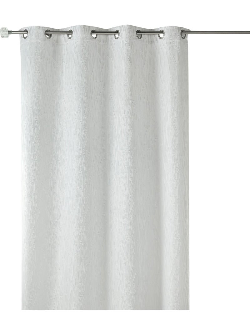 Rideau en jacquard fantaisie Ivoire - Kiabi