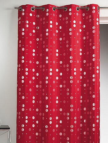 Rideau en jacquard froissé à imprimés "rond