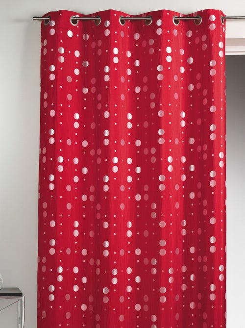 Rideau en jacquard froissé à imprimés "rond" - Kiabi