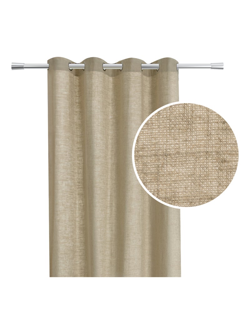 Rideau en lin à œillets Beige clair - Kiabi