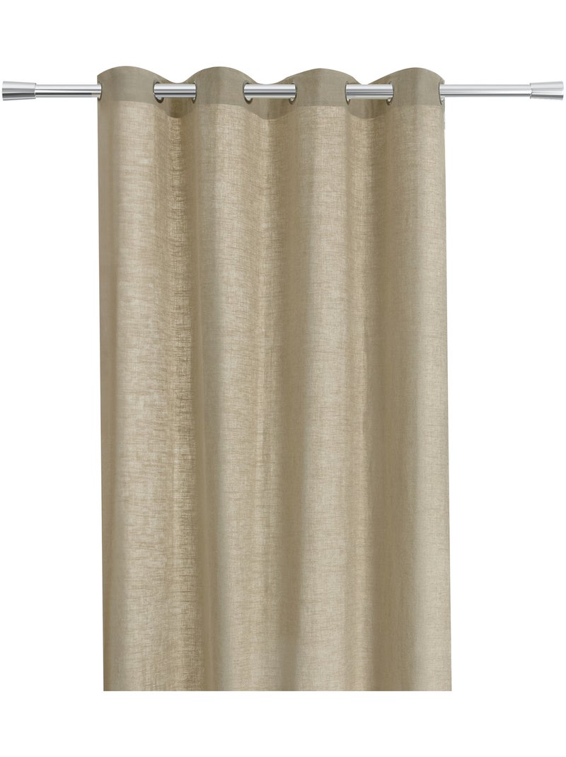 Rideau en lin à œillets Beige clair - Kiabi