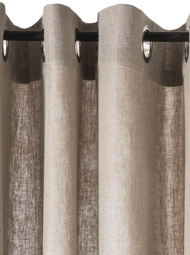 Rideau en lin avec œillets 'Deko&co' Beige - Kiabi