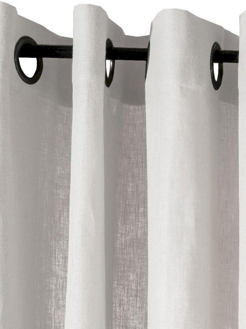 Rideau en lin avec œillets 'Deko&co' Blanc - Kiabi