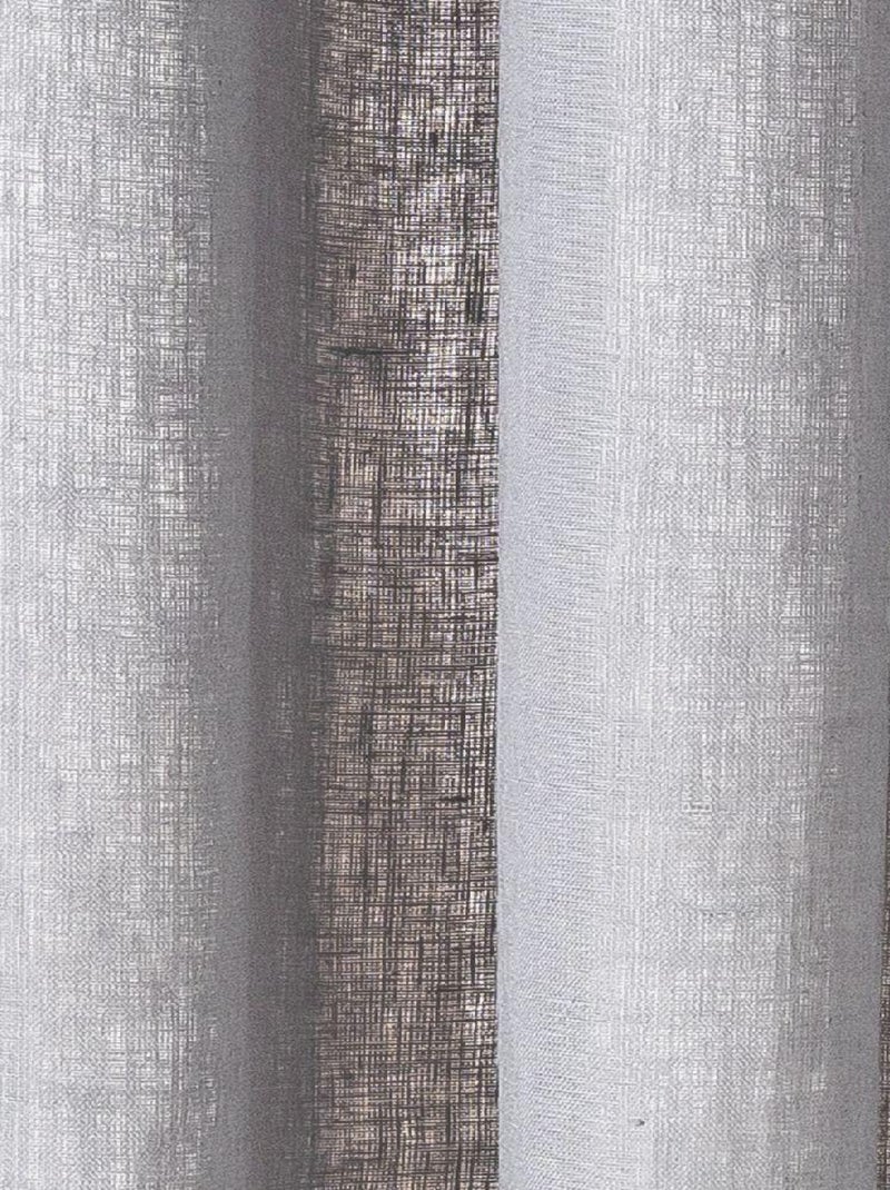 Rideau en lin avec œillets 'Deko&co' Gris clair - Kiabi