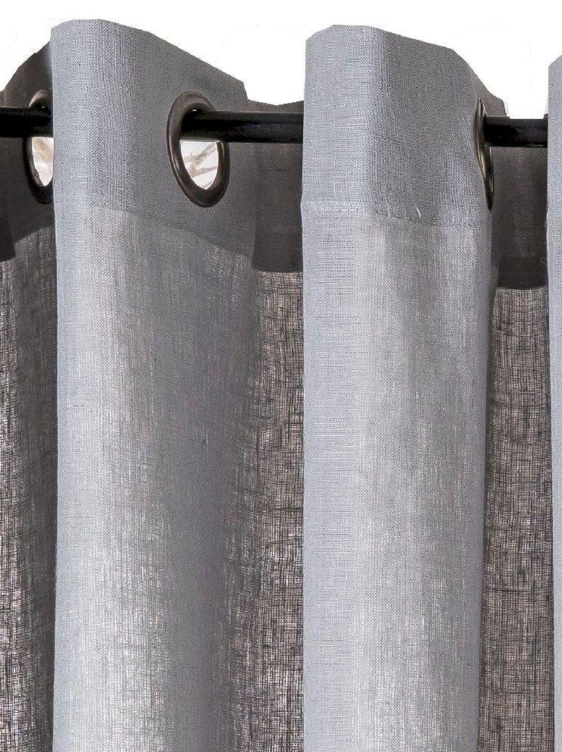 Rideau en lin avec œillets 'Deko&co' Gris clair - Kiabi