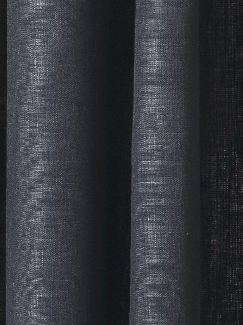 Rideau en lin avec œillets 'Deko&co' Gris foncé - Kiabi