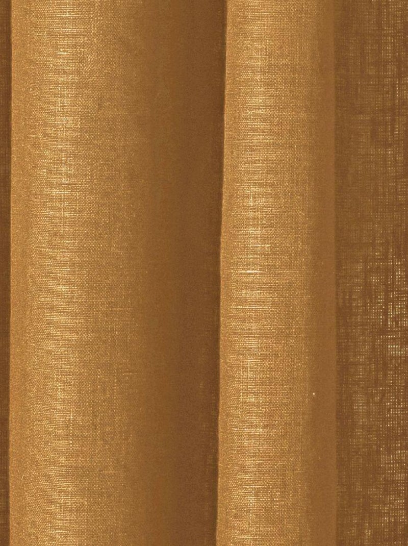 Rideau en lin avec œillets 'Deko&co' Orange - Kiabi