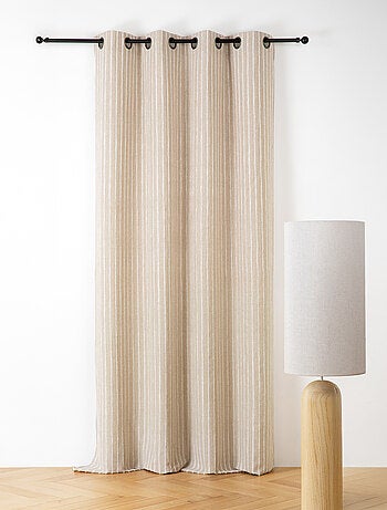 Rideau en lin et coton rayures tuftées