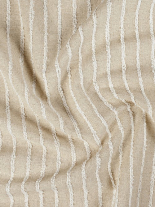 Rideau en lin et coton rayures tuftées - Kiabi