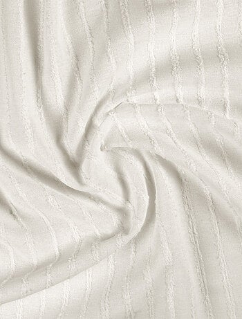 Rideau en lin et coton rayures tuftées