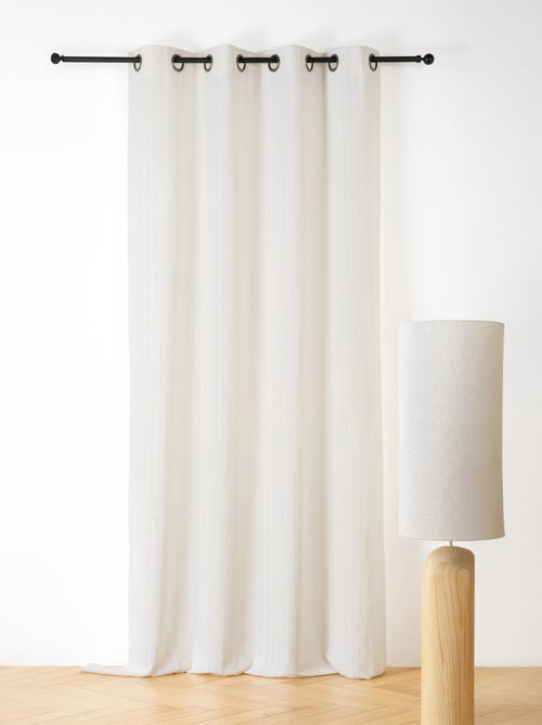 Rideau en lin et coton rayures tuftées - Kiabi