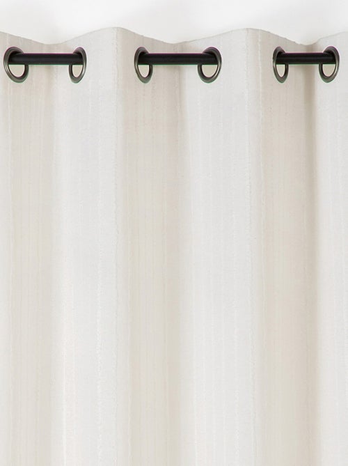 Rideau en lin et coton rayures tuftées - Kiabi