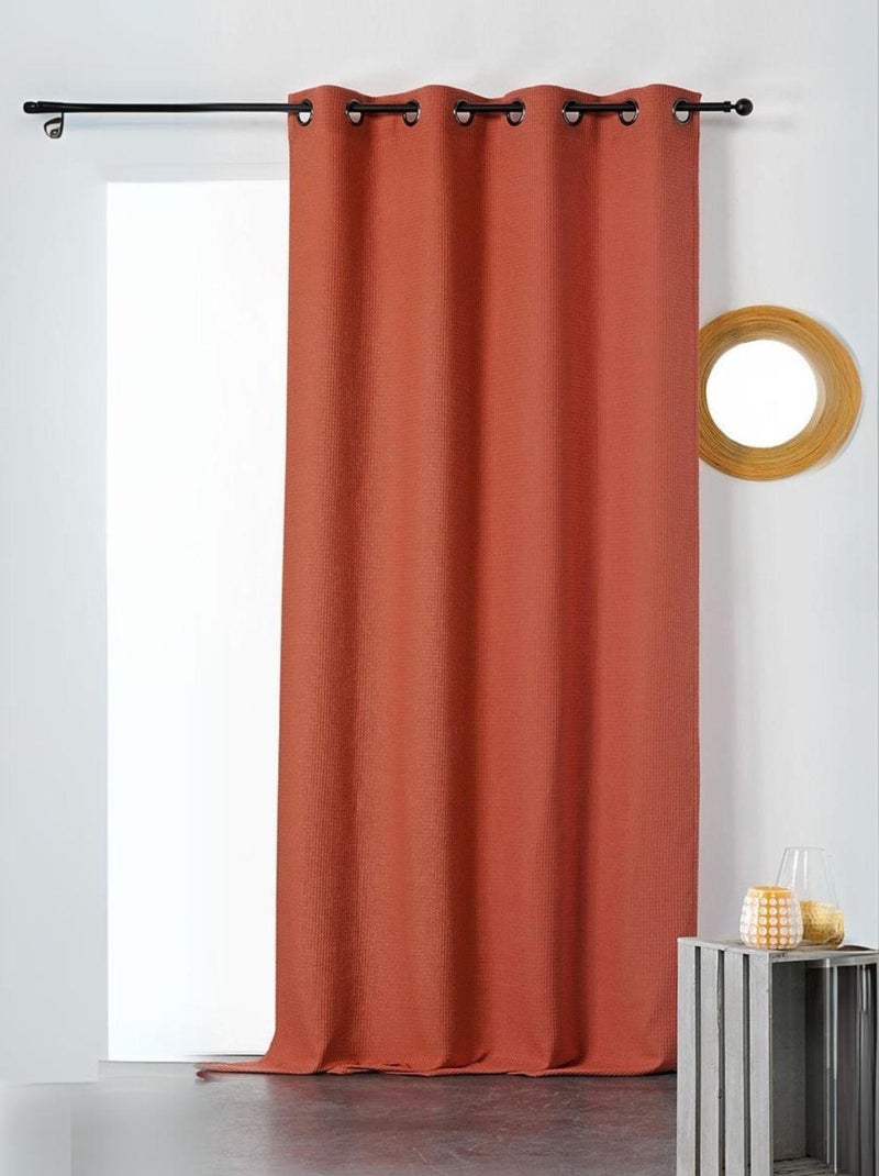 Rideau en nid d'abeille Orange - Kiabi