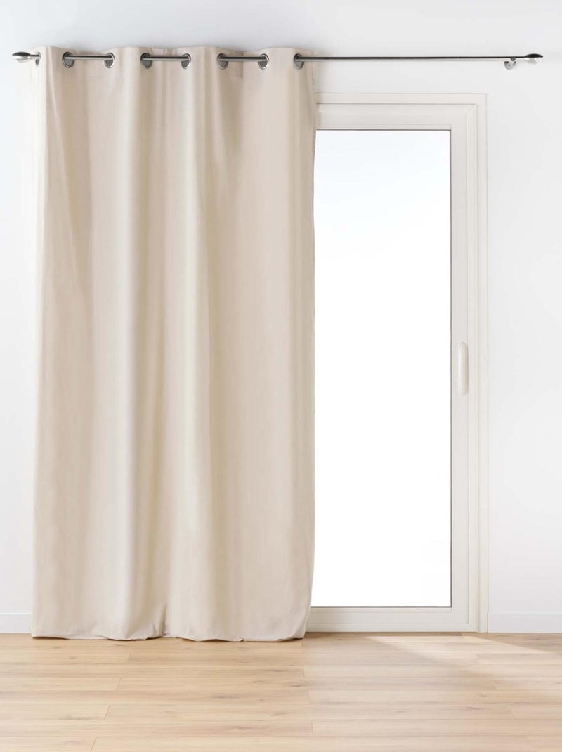 Rideau en poly-coton recyclé Beige clair - Kiabi